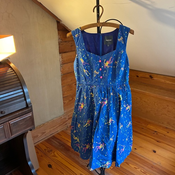 Modcloth Dresses & Skirts - ModCloth Blue Fit and Flare Space Astronaut Dress, EUC, L